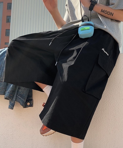 link lot(リンクロット)の「ワイドシルエット ミリタリー カーゴハーフショートパンツ(カーゴパンツ・メンズ・ブラック/アイボリー/ブラウン・L/M)」の14枚目の写真