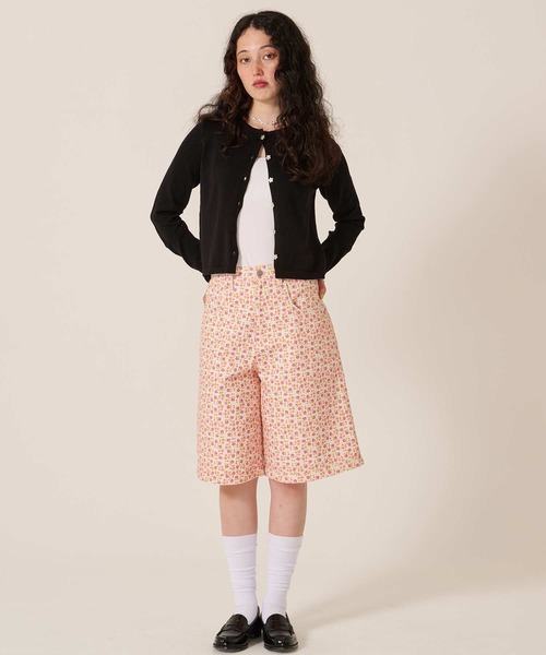 TINA：JOJUN（ティーナジョジュン）の「リトルフラワー コットン ハーフパンツ TINA：JOJUN（その他パンツ・レディース・オレンジ/パープル・M/S）」の2枚目の写真
