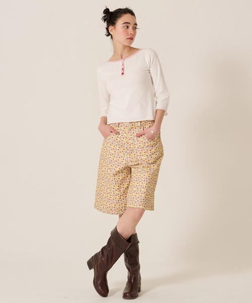 TINA：JOJUN（ティーナジョジュン）の「リトルフラワー コットン ハーフパンツ TINA：JOJUN（その他パンツ・レディース・オレンジ/パープル・M/S）」の16枚目の写真