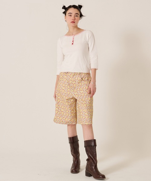 TINA：JOJUN（ティーナジョジュン）の「リトルフラワー コットン ハーフパンツ TINA：JOJUN（その他パンツ・レディース・オレンジ/パープル・M/S）」の12枚目の写真