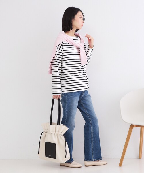 OPAQUE.CLIP(オペークドットクリップ)の「ボーダートップス【洗濯機OK】(Tシャツ/カットソー・レディース・ホワイト系3/ネイビー系2・00)」の5枚目の写真