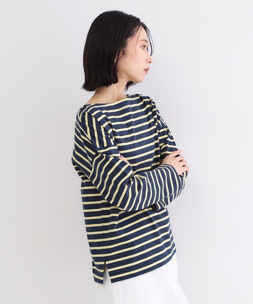 OPAQUE.CLIP(オペークドットクリップ)の「ボーダートップス【洗濯機OK】(Tシャツ/カットソー・レディース・ホワイト系3/ネイビー系2・00)」の7枚目の写真