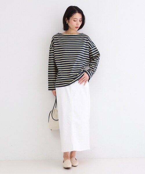 OPAQUE.CLIP(オペークドットクリップ)の「ボーダートップス【洗濯機OK】(Tシャツ/カットソー・レディース・ホワイト系3/ネイビー系2・00)」の8枚目の写真