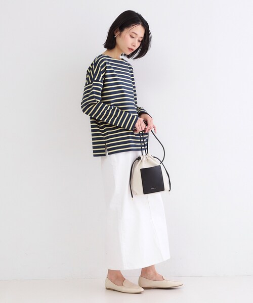 OPAQUE.CLIP(オペークドットクリップ)の「ボーダートップス【洗濯機OK】(Tシャツ/カットソー・レディース・ホワイト系3/ネイビー系2・00)」の9枚目の写真
