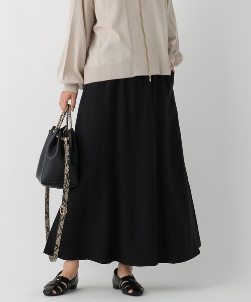 Elura（エルーラ）の「フィラメントツイルスカート/659646（スカート・レディース・ブラウン/ベージュ/ブラック・FREE）」の2枚目の写真