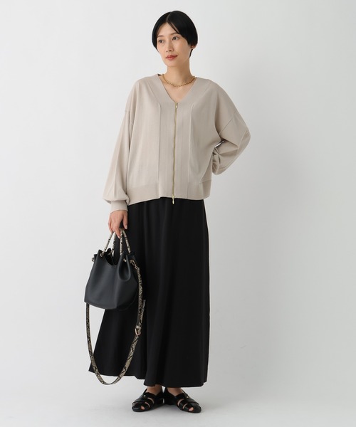 Elura（エルーラ）の「フィラメントツイルスカート/659646（スカート・レディース・ブラウン/ベージュ/ブラック・FREE）」の4枚目の写真