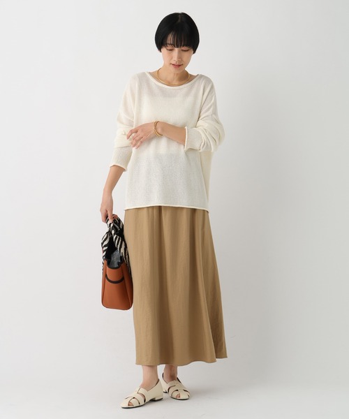 Elura（エルーラ）の「フィラメントツイルスカート/659646（スカート・レディース・ブラウン/ベージュ/ブラック・FREE）」の7枚目の写真