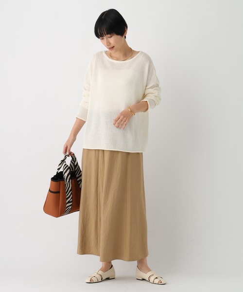 Elura（エルーラ）の「フィラメントツイルスカート/659646（スカート・レディース・ブラウン/ベージュ/ブラック・FREE）」の8枚目の写真
