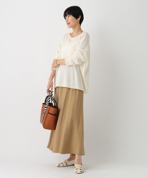 Elura（エルーラ）の「フィラメントツイルスカート/659646（スカート・レディース・ブラウン/ベージュ/ブラック・FREE）」の9枚目の写真