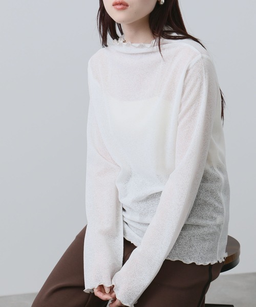 NAVY(ネイビー)の「NAVY ハイネック プルオーバー(Tシャツ/カットソー・レディース・ブルー/ホワイト/ブラック・M/L)」の1枚目の写真