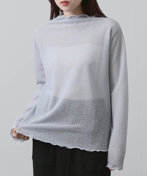 NAVY(ネイビー)の「NAVY ハイネック プルオーバー(Tシャツ/カットソー・レディース・ブルー/ホワイト/ブラック・M/L)」の3枚目の写真