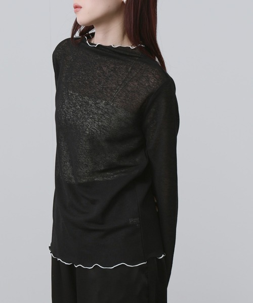 NAVY(ネイビー)の「NAVY ハイネック プルオーバー(Tシャツ/カットソー・レディース・ブルー/ホワイト/ブラック・M/L)」の5枚目の写真