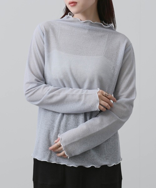 NAVY(ネイビー)の「NAVY ハイネック プルオーバー(Tシャツ/カットソー・レディース・ブルー/ホワイト/ブラック・M/L)」の9枚目の写真