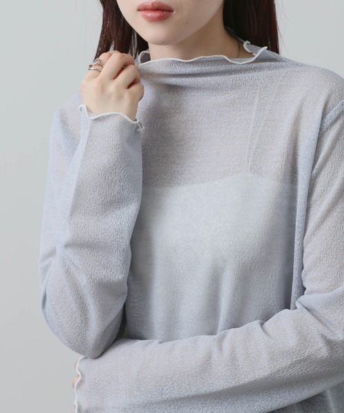NAVY(ネイビー)の「NAVY ハイネック プルオーバー(Tシャツ/カットソー・レディース・ブルー/ホワイト/ブラック・M/L)」の10枚目の写真