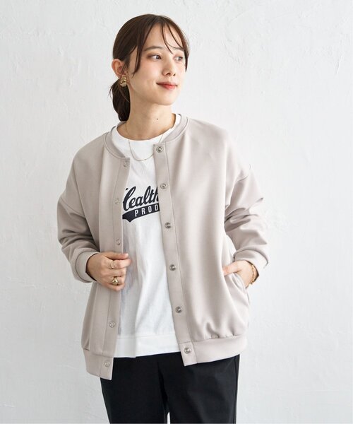 ikka(イッカ)の「【洗濯機で洗える】ダンボールニットノーカラーカーディガン(カーディガン/ボレロ・レディース・ネイビー/ベージュ/チャコール・L/M)」の1枚目の写真