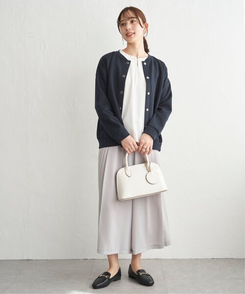 ikka(イッカ)の「【洗濯機で洗える】ダンボールニットノーカラーカーディガン(カーディガン/ボレロ・レディース・ネイビー/ベージュ/チャコール・L/M)」の7枚目の写真