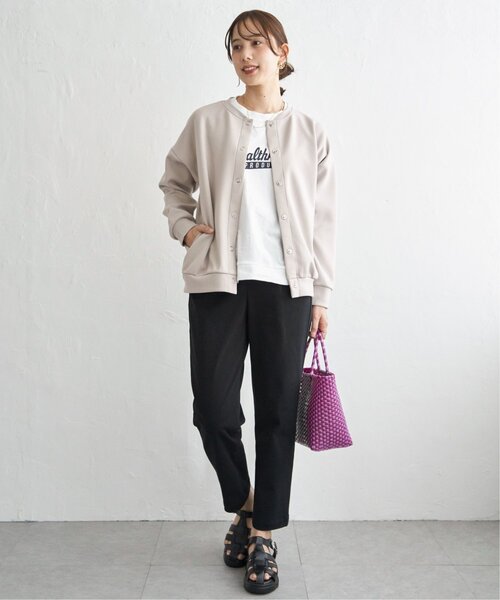 ikka(イッカ)の「【洗濯機で洗える】ダンボールニットノーカラーカーディガン(カーディガン/ボレロ・レディース・ネイビー/ベージュ/チャコール・L/M)」の14枚目の写真