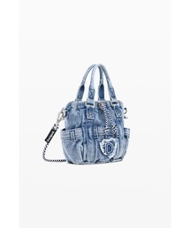 Desigual（デシグアル）の「インディゴデニムジーンズモチーフ チェーンストラップミニトートバッグ（財布）」