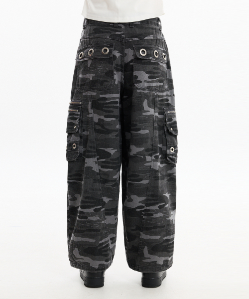 HOODHOOD（フッドフッド）の「アイレットカーゴパンツカモ（スウェットパンツ・レディース・その他・1/2/3/4）」の3枚目の写真