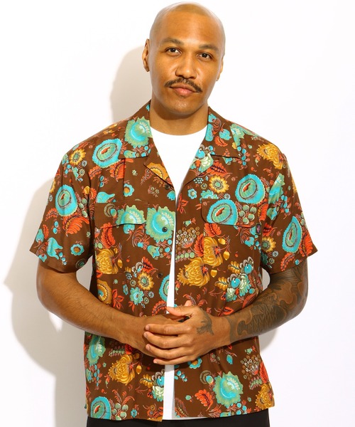ROTAR(ローター)の「Floral Hawaiian Shirt(シャツ/ブラウス・メンズ・オフホワイト/マスタード/ブラウン・MEDIUM/LARGE/X-LARGE)」の2枚目の写真