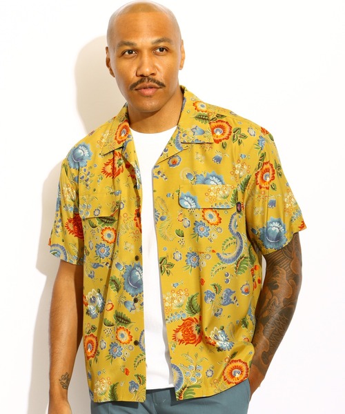 ROTAR(ローター)の「Floral Hawaiian Shirt(シャツ/ブラウス・メンズ・オフホワイト/マスタード/ブラウン・MEDIUM/LARGE/X-LARGE)」の4枚目の写真