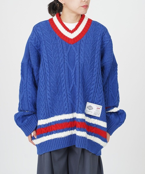 gim context(ジムコンテキスト)の「gim context/ジム コンテキスト/Knitted Hockey Jersey/23505130(ニット/セーター・メンズ・ブルー・ONE SIZE)」の2枚目の写真