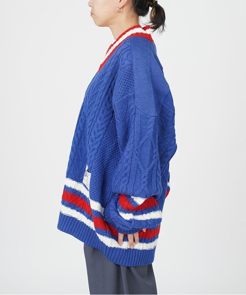 gim context(ジムコンテキスト)の「gim context/ジム コンテキスト/Knitted Hockey Jersey/23505130(ニット/セーター・メンズ・ブルー・ONE SIZE)」の3枚目の写真