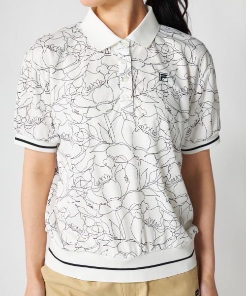 FILA GOLF（フィラゴルフ ）の「【FILA GOLF:フィラゴルフ】レディース半袖オーバーシャツ　冷感カノコ素材　ゴルフ（シャツ/ブラウス・レディース・ホワイト/ピンク/ブラック・X-LARGE/LARGE/MEDIUM）」の4枚目の写真