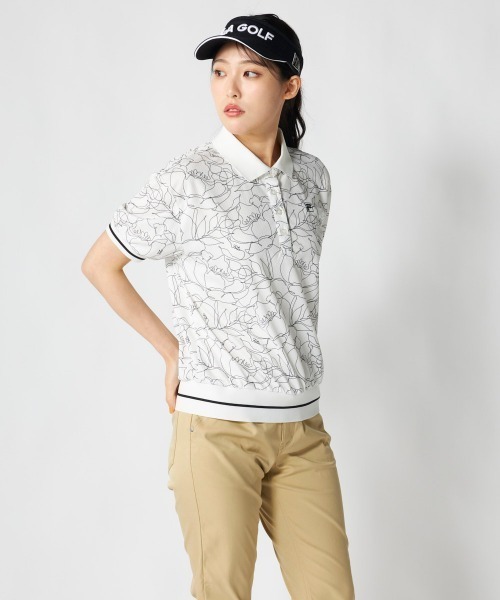 FILA GOLF（フィラゴルフ ）の「【FILA GOLF:フィラゴルフ】レディース半袖オーバーシャツ　冷感カノコ素材　ゴルフ（シャツ/ブラウス・レディース・ホワイト/ピンク/ブラック・X-LARGE/LARGE/MEDIUM）」の10枚目の写真