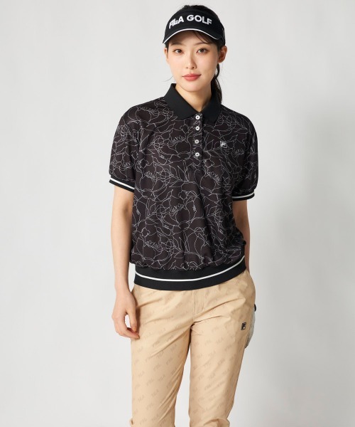 FILA GOLF（フィラゴルフ ）の「【FILA GOLF:フィラゴルフ】レディース半袖オーバーシャツ　冷感カノコ素材　ゴルフ（シャツ/ブラウス・レディース・ホワイト/ピンク/ブラック・X-LARGE/LARGE/MEDIUM）」の19枚目の写真