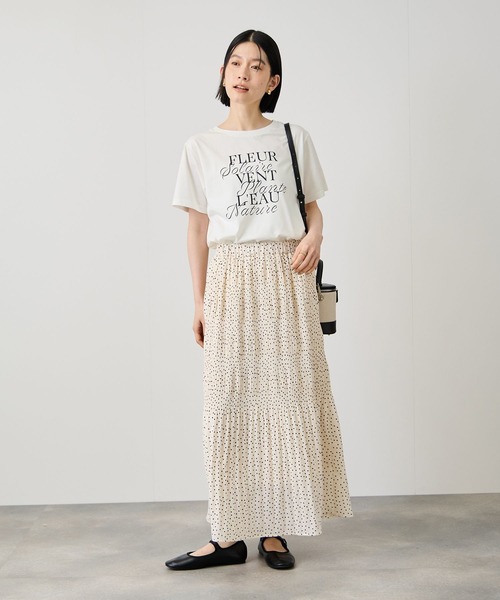 Mac-House（マックハウス）の「Idnes FLEURロゴTシャツ（Tシャツ/カットソー・レディース・ブラック/オフホワイト/ベージュ・FREE）」の7枚目の写真