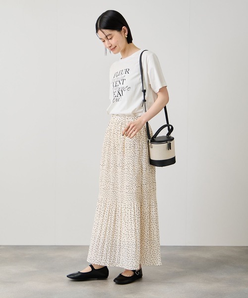 Mac-House（マックハウス）の「Idnes FLEURロゴTシャツ（Tシャツ/カットソー・レディース・ブラック/オフホワイト/ベージュ・FREE）」の8枚目の写真