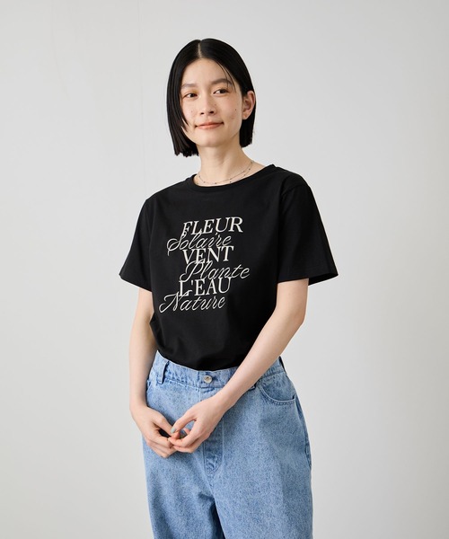 Mac-House（マックハウス）の「Idnes FLEURロゴTシャツ（Tシャツ/カットソー・レディース・ブラック/オフホワイト/ベージュ・FREE）」の9枚目の写真