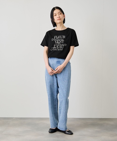 Mac-House（マックハウス）の「Idnes FLEURロゴTシャツ（Tシャツ/カットソー・レディース・ブラック/オフホワイト/ベージュ・FREE）」の10枚目の写真