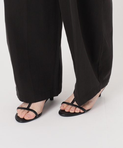 B.C STOCK（ベーセーストック）の「手洗い可 / セルロースチノサスペンダータックトラウザー（その他パンツ・レディース・ベージュ/アイボリー/ブラック・MEDIUM/SMALL）」の18枚目の写真