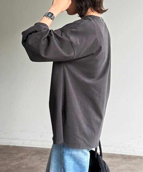 CPCM(シーピーシーエム)の「センハナ刺繍ワッペンロンT(Tシャツ/カットソー・レディース・ネイビー/グリーン系その他/オフホワイト/チャコールグレー/ピンク/グレイッシュベージュ・FREE)」の12枚目の写真