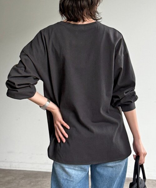 CPCM(シーピーシーエム)の「センハナ刺繍ワッペンロンT(Tシャツ/カットソー・レディース・ネイビー/グリーン系その他/オフホワイト/チャコールグレー/ピンク/グレイッシュベージュ・FREE)」の13枚目の写真
