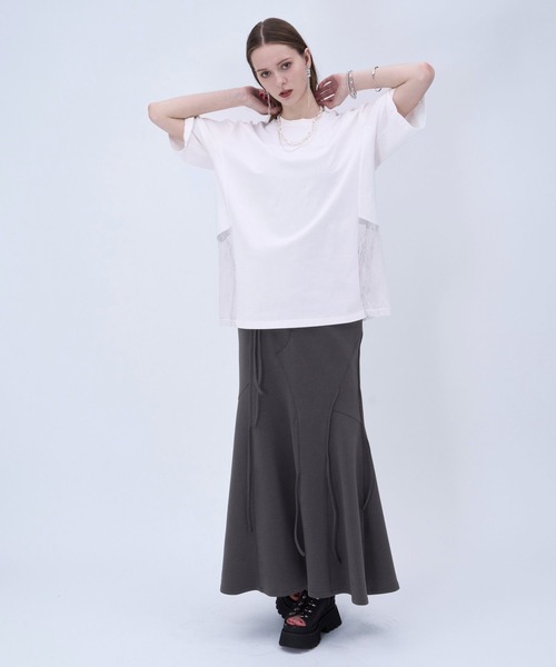 HARE（ハレ）の「アシメストリングポンチマーメイドスカート(HARE)（スカート・レディース・グレー/ブラック・FREE）」の8枚目の写真