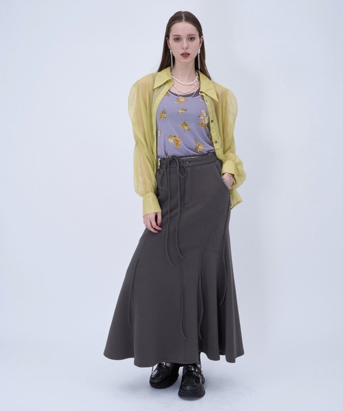 HARE（ハレ）の「アシメストリングポンチマーメイドスカート(HARE)（スカート・レディース・グレー/ブラック・FREE）」の9枚目の写真