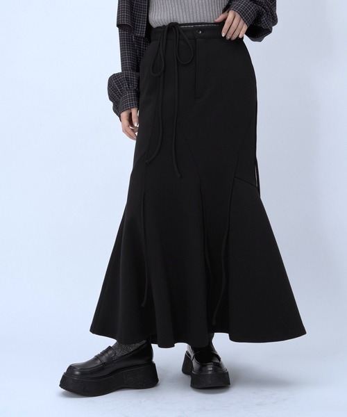 HARE（ハレ）の「アシメストリングポンチマーメイドスカート(HARE)（スカート・レディース・グレー/ブラック・FREE）」の11枚目の写真
