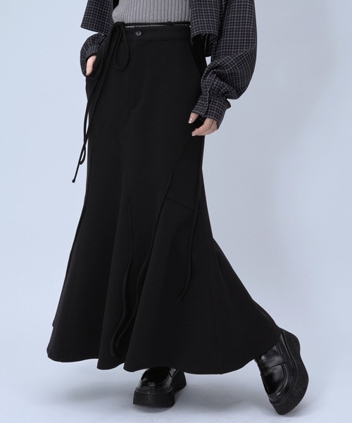 HARE（ハレ）の「アシメストリングポンチマーメイドスカート(HARE)（スカート・レディース・グレー/ブラック・FREE）」の12枚目の写真