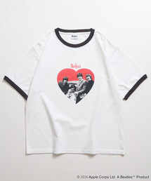 The Beatles（ザビートルズ）の「限定展開 THE BEATLES/ザ ビートルズ フォトプリント リンガーTシャツ/ハート（Tシャツ/カットソー）」