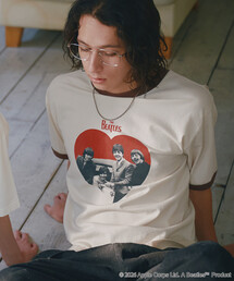 The Beatles（ザビートルズ）の「限定展開 THE BEATLES/ザ ビートルズ フォトプリント リンガーTシャツ/ハート（Tシャツ/カットソー）」