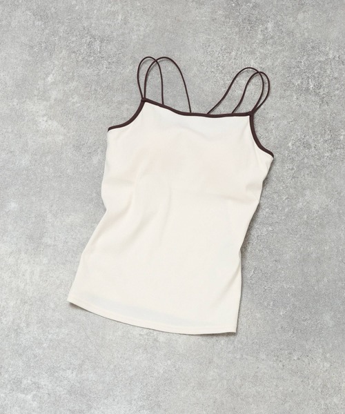 niko and...（ニコアンド）の「クールキープカップ付きキャミソール（キャミソール・レディース・オフホワイト/アイボリー/ブラック/ブラウン・MEDIUM/LARGE）」の4枚目の写真