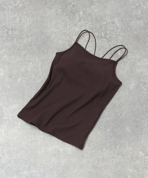 niko and...（ニコアンド）の「クールキープカップ付きキャミソール（キャミソール・レディース・オフホワイト/アイボリー/ブラック/ブラウン・MEDIUM/LARGE）」の3枚目の写真