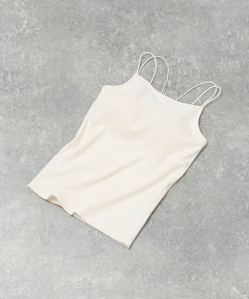 niko and...（ニコアンド）の「クールキープカップ付きキャミソール（キャミソール・レディース・オフホワイト/アイボリー/ブラック/ブラウン・MEDIUM/LARGE）」の2枚目の写真