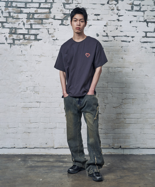 PEID（ペイド）の「PDスモールハート半袖Tシャツチャコール（Tシャツ/カットソー・レディース・チャコール・2/3/4/5/6/1）」の3枚目の写真