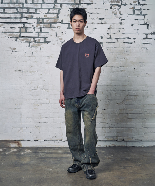 PEID（ペイド）の「PDスモールハート半袖Tシャツチャコール（Tシャツ/カットソー・レディース・チャコール・2/3/4/5/6/1）」の5枚目の写真