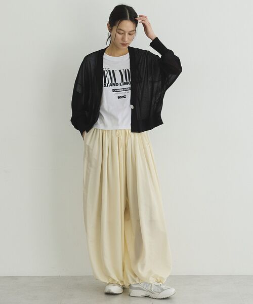 GARAGE OF GOOD CLOTHING（ガレージオブグッドクロージング）の「シアーショートドルマンニットカーデ（カーディガン/ボレロ・レディース・グレイッシュベージュ/ブラック/オフホワイト・FREE）」の16枚目の写真