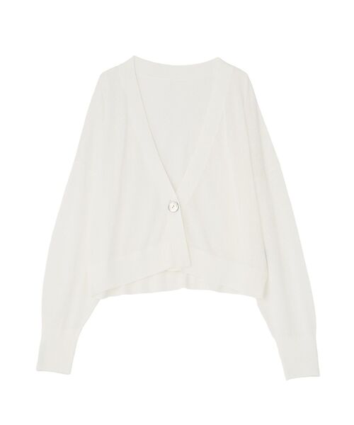 GARAGE OF GOOD CLOTHING（ガレージオブグッドクロージング）の「シアーショートドルマンニットカーデ（カーディガン/ボレロ・レディース・グレイッシュベージュ/ブラック/オフホワイト・FREE）」の13枚目の写真